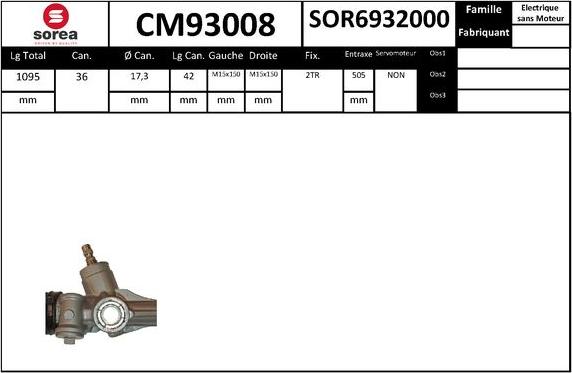 SNRA CM93008 - Рулевой механизм, рейка autodnr.net