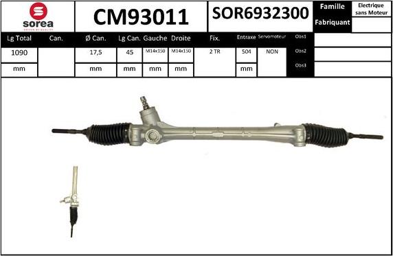 SNRA CM93011 - Рульовий механізм, рейка autocars.com.ua