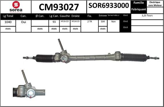 SNRA CM93027 - Рульовий механізм, рейка autocars.com.ua