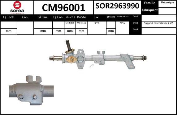 SNRA CM96001 - Рульовий механізм, рейка autocars.com.ua