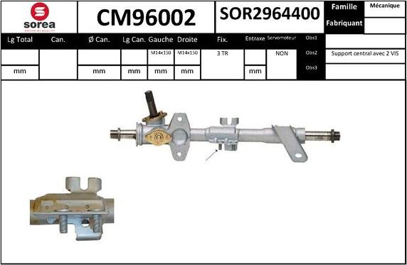 SNRA CM96002 - Рульовий механізм, рейка autocars.com.ua