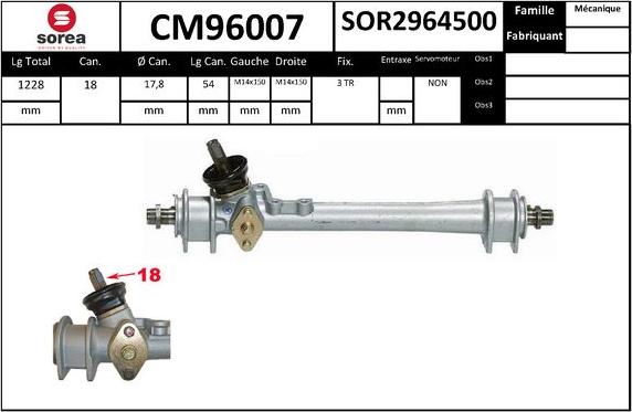 SNRA CM96007 - Рульовий механізм, рейка autocars.com.ua