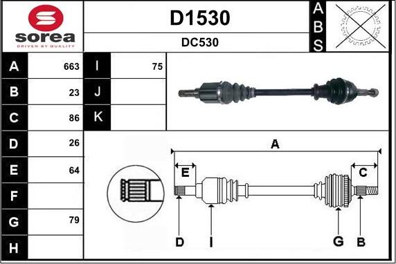 SNRA D1530 - Приводний вал autocars.com.ua