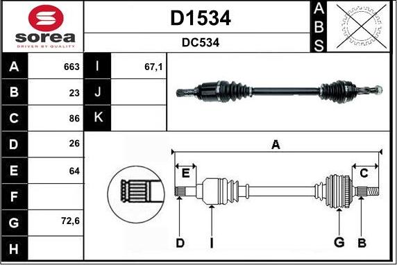 SNRA D1534 - Приводний вал autocars.com.ua