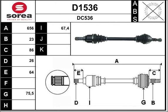 SNRA D1536 - Приводной вал autodnr.net