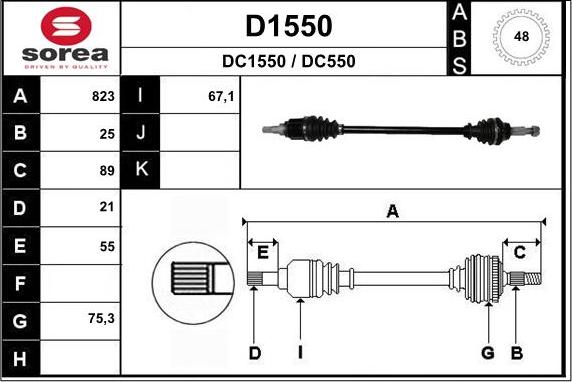 SNRA D1550 - Приводний вал autocars.com.ua