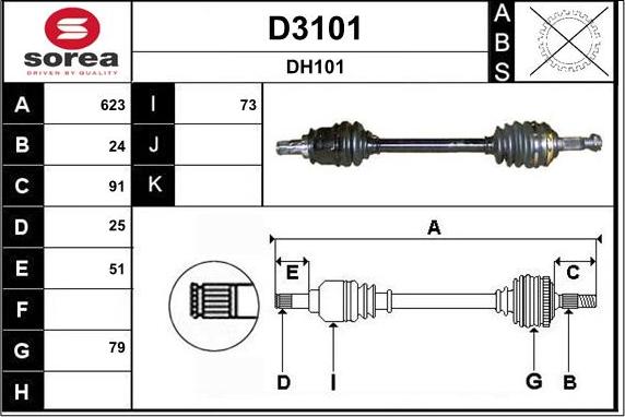 SNRA D3101 - Приводной вал avtokuzovplus.com.ua