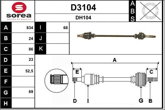 SNRA D3104 - Приводний вал autocars.com.ua