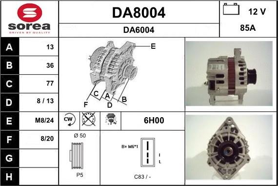 SNRA DA8004 - Генератор autocars.com.ua