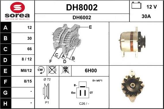 SNRA DH8002 - Генератор autocars.com.ua