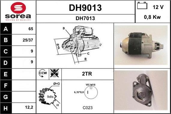 SNRA DH9013 - Стартер autocars.com.ua