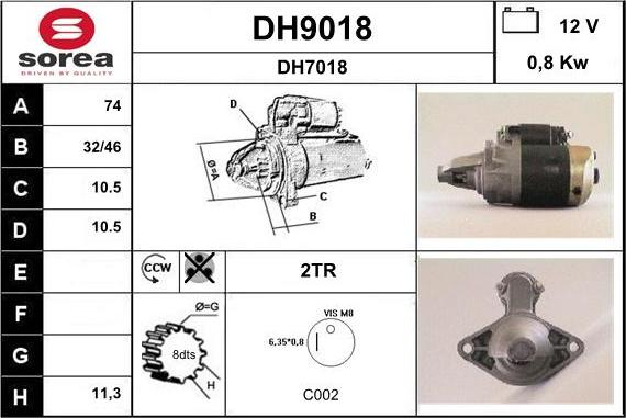 SNRA DH9018 - Стартер avtokuzovplus.com.ua