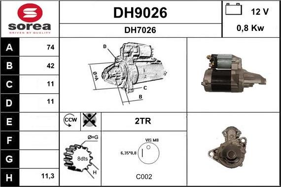 SNRA DH9026 - Стартер avtokuzovplus.com.ua