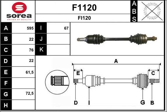 SNRA F1120 - Приводной вал avtokuzovplus.com.ua