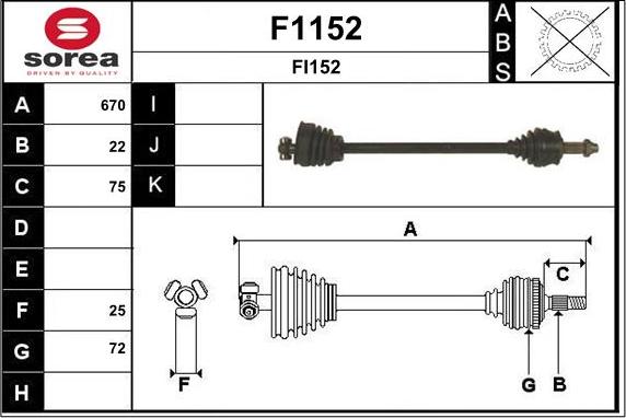 SNRA F1152 - Приводний вал autocars.com.ua