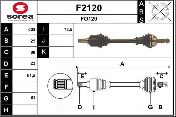 SNRA F2120 - Приводний вал autocars.com.ua