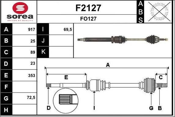 SNRA F2127 - Приводной вал avtokuzovplus.com.ua