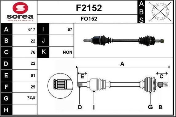 SNRA F2152 - Приводной вал avtokuzovplus.com.ua