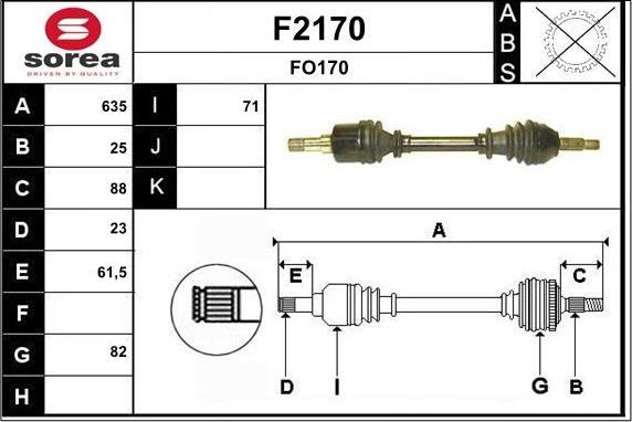 SNRA F2170 - Приводной вал avtokuzovplus.com.ua