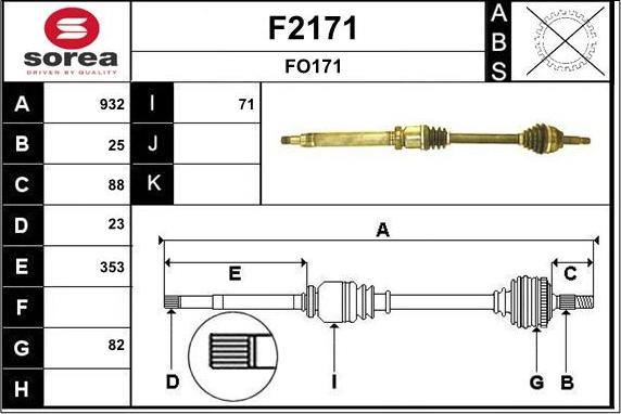 SNRA F2171 - Приводний вал autocars.com.ua