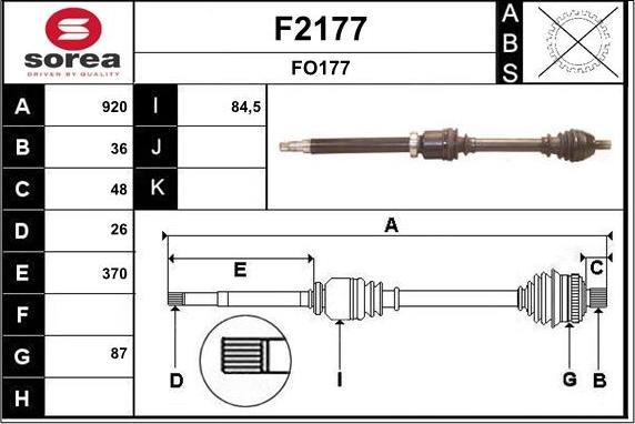 SNRA F2177 - Приводний вал autocars.com.ua