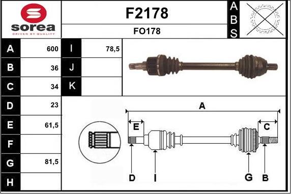 SNRA F2178 - Приводний вал autocars.com.ua