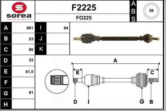 SNRA F2225 - Приводной вал avtokuzovplus.com.ua