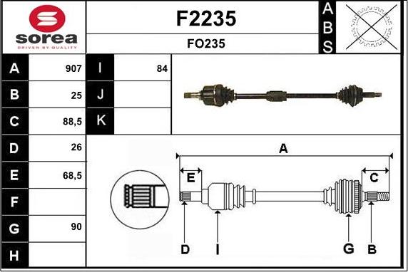 SNRA F2235 - Приводний вал autocars.com.ua