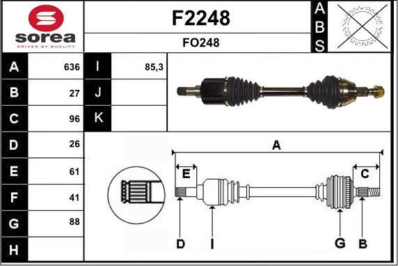 SNRA F2248 - Приводний вал autocars.com.ua