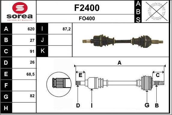 SNRA F2400 - Приводной вал avtokuzovplus.com.ua