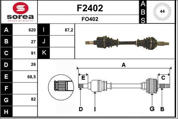 SNRA F2402 - Приводной вал avtokuzovplus.com.ua