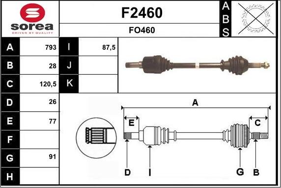 SNRA F2460 - Приводной вал avtokuzovplus.com.ua