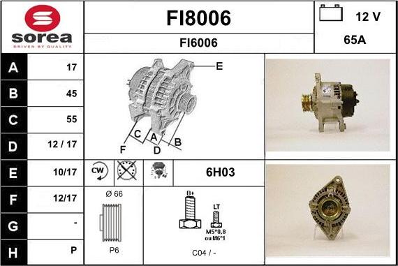 SNRA FI8006 - Генератор autocars.com.ua