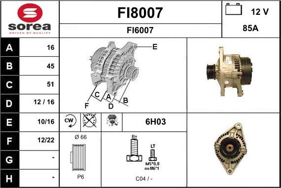 SNRA FI8007 - Генератор autocars.com.ua