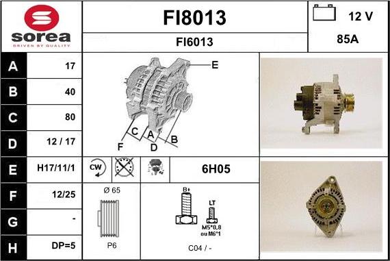 SNRA FI8013 - Генератор avtokuzovplus.com.ua