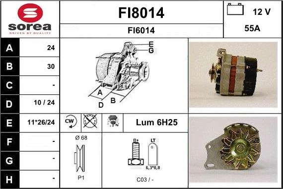 SNRA FI8014 - Генератор avtokuzovplus.com.ua