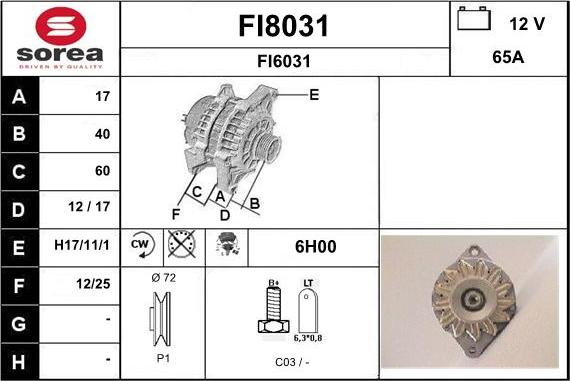 SNRA FI8031 - Генератор avtokuzovplus.com.ua