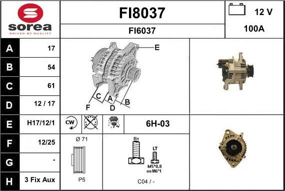 SNRA FI8037 - Генератор autocars.com.ua