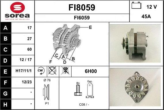 SNRA FI8059 - Генератор autocars.com.ua