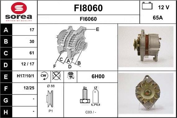 SNRA FI8060 - Генератор autocars.com.ua