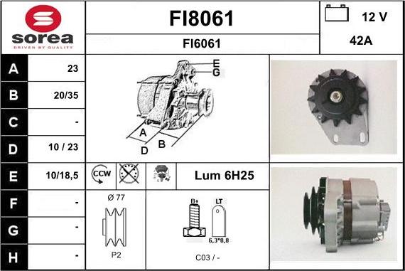 SNRA FI8061 - Генератор autocars.com.ua