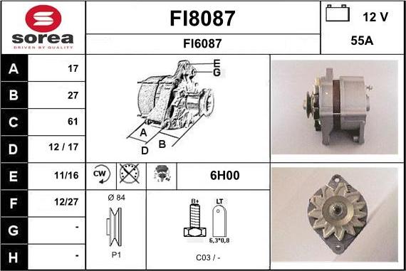 SNRA FI8087 - Генератор autocars.com.ua