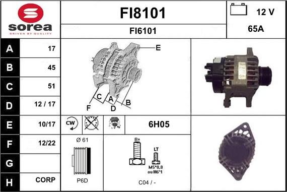 SNRA FI8101 - Генератор avtokuzovplus.com.ua