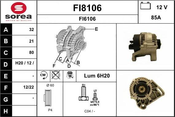 SNRA FI8106 - Генератор autocars.com.ua