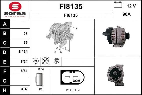 SNRA FI8135 - Генератор autocars.com.ua