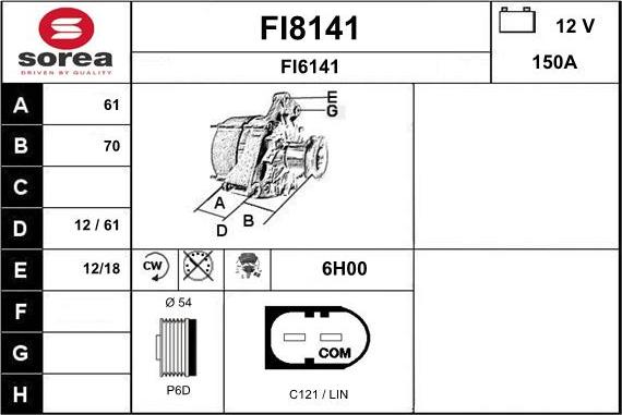 SNRA FI8141 - Генератор autocars.com.ua