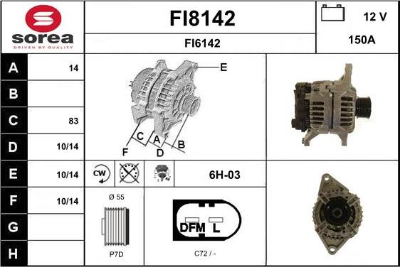 SNRA FI8142 - Генератор autocars.com.ua