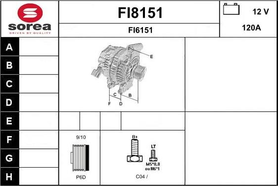 SNRA FI8151 - Генератор autocars.com.ua