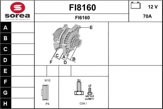 SNRA FI8160 - Генератор autocars.com.ua