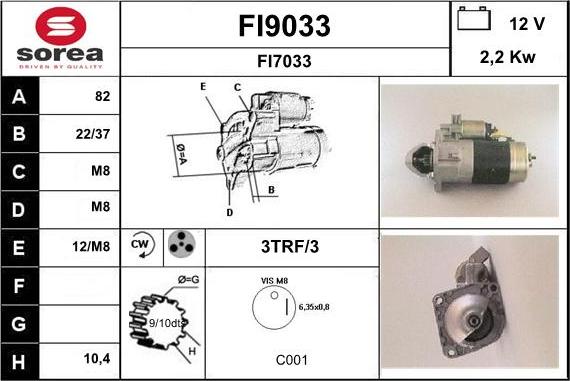 SNRA FI9033 - Стартер autocars.com.ua